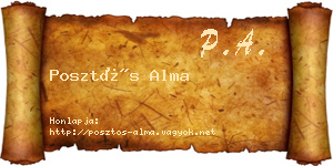 Posztós Alma névjegykártya